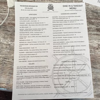 The Boathouse - Menu - New American Near Me - Hawley, Pennsylvania The Boathouse - Menu - New American Near Me - Hawley, Pennsylvania
