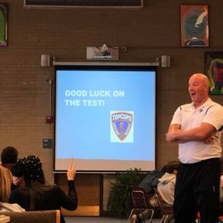 TopCops Driving School - Sargent Cabot prepping the students for their permit test