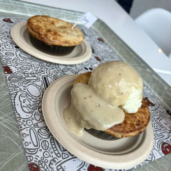 Doodle Pies - Cherry pie (whip cream added after this picture) and the chicken pot pie with mashed potatoes and gravy on top. - Bakeries Near Me - Roswell, Georgia Doodle Pies - Cherry pie (whip cream added after this picture) and the chicken pot pie with mashed potatoes and gravy on top. - Bakeries Near Me - Roswell, Georgia