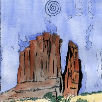 William Wittmann, M.Ed., LMT - Painting from a pilgrimage to Arches NP.  You can find it in my book -- Drawing the Sacred. - Life Coach Near Me - Seattle, Washington