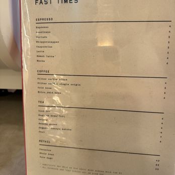 Fast Times Coffee - Menu - Coffee & Tea Near Me - Nashville, Tennessee
