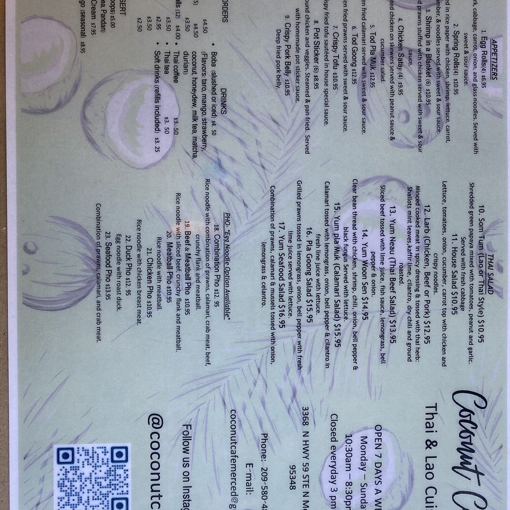 Coconut Cafe - Laotian Near Me - Merced, California