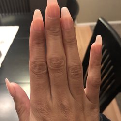 Nail City - Fake nails with dip; coffin shape.
