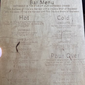 Red Whale Coffee - Cute wooden menus - Coffee & Tea Near Me - San Rafael, California