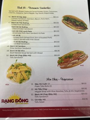 Menu photo 2 Rang Dong Restaurant Alameda, CA