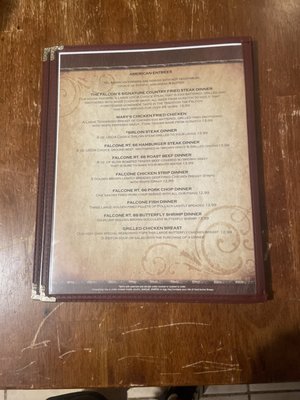Menu photo 3 Falcon Restaurant & Lounge Winslow, AZ