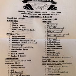 New Kingstown Market - Menu as of today, 2025. But with prices that are pre-Covid. Best value anywhere you'll find locally
