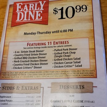 Texas Roadhouse - Early Bird Menu - American Near Me - Boynton Beach, Florida