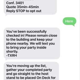 Received this text 40 minutes after we were already home. Received this text 40 minutes after we were already home.