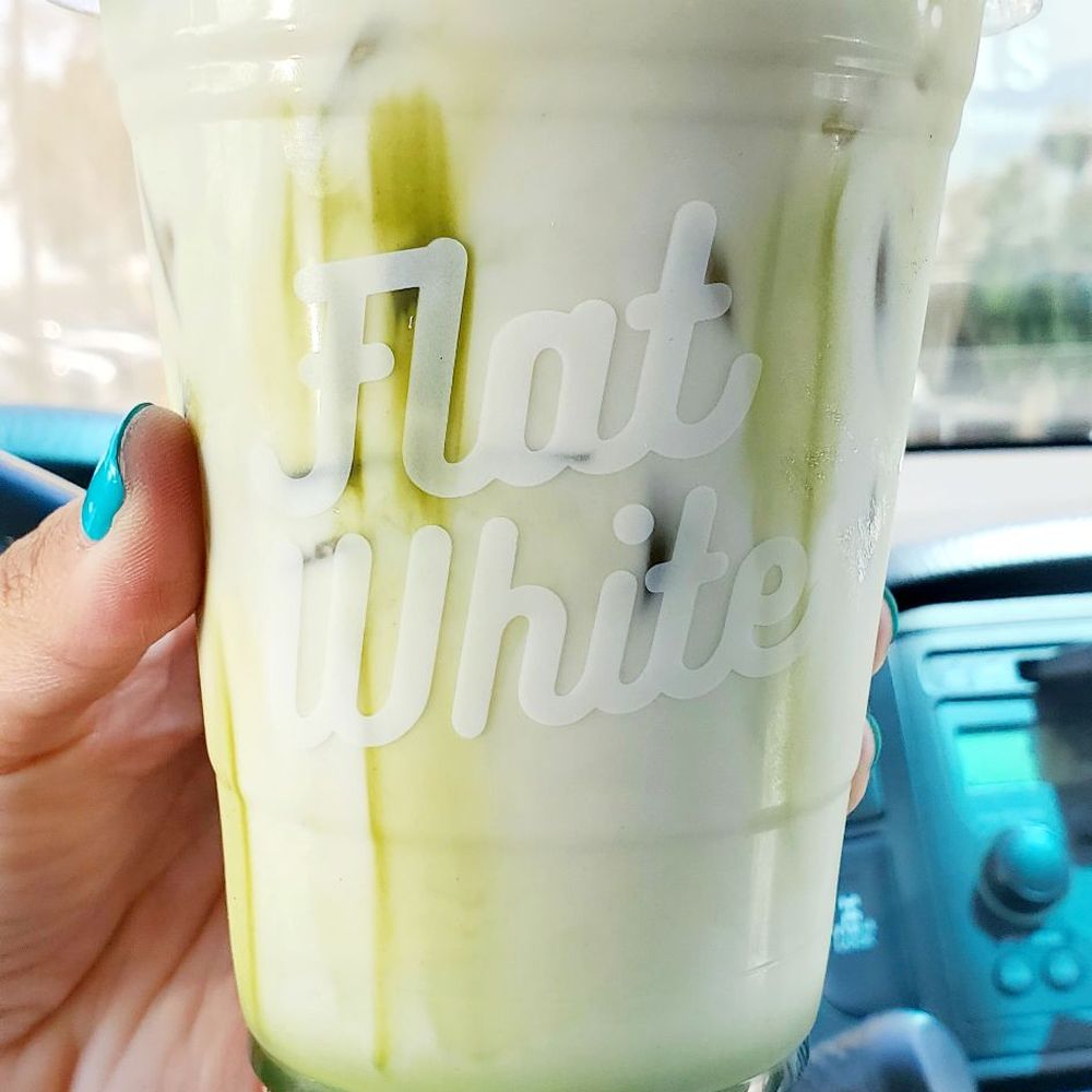 Flat White Coffee - Iced strawberry matcha. - Cafes Near Me - Cypress, California Flat White Coffee - Iced strawberry matcha. - Cafes Near Me - Cypress, California