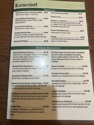 Menu photo 6 Kaiserhoff New Ulm, MN