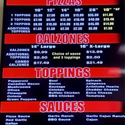 Johnny's Pizza - Menu/pricing Feb 2024