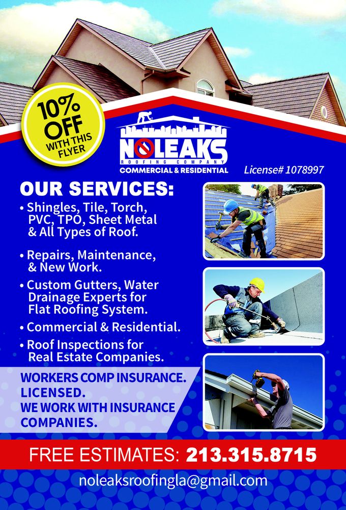 Slide of No Leaks Roofing