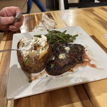 The Butter Dish - Filet with loaded baked potato & green beans - American Near Me - Pikeville, Tennessee The Butter Dish - Filet with loaded baked potato & green beans - American Near Me - Pikeville, Tennessee