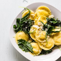 Soup 'R Meals - Handmade raviolis with wilted greens!