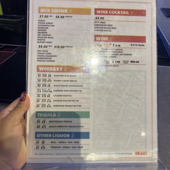 Round1 Bowling & Arcade - Temecula - drink menu - Bowling Near Me - Temecula, California