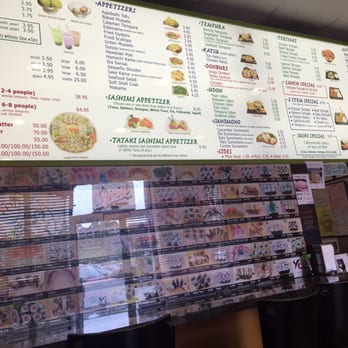 Yo Sushi - The menu and sushi pics are on the wall - Sushi Bars Near Me - Martinez, California Yo Sushi - The menu and sushi pics are on the wall - Sushi Bars Near Me - Martinez, California