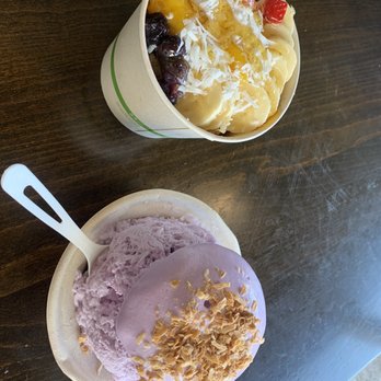 Wailua Shave Ice - Açaí bowl and da ube one. - Shaved Ice Near Me - Kapaa, Hawaii