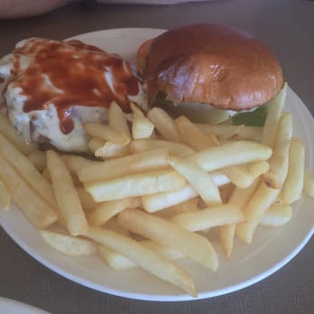 Le Andos Cafe - BBQ Bleu burger. - Salad Near Me - Macomb, Michigan