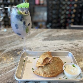 Blush Wine Room - Blueberry lavender mojito and crab empanadas - Wine Bars Near Me - Wesley Chapel, Florida Blush Wine Room - Blueberry lavender mojito and crab empanadas - Wine Bars Near Me - Wesley Chapel, Florida