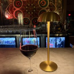 Bar seating and wine