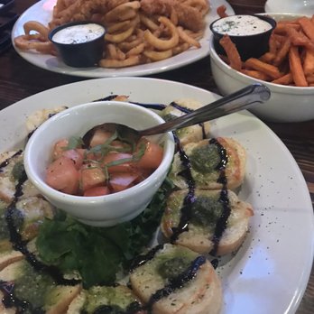 Heritage Bar & Kitchen - Bruschetta, sweet potato fries and dipper basket. - New American Near Me - Spokane, Washington Heritage Bar & Kitchen - Bruschetta, sweet potato fries and dipper basket. - New American Near Me - Spokane, Washington