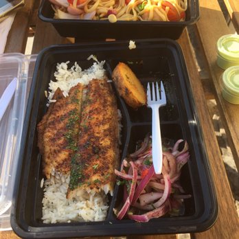 El Huarique - Grilled fish and veggie chow mein... - Peruvian Near Me - Venice, California
