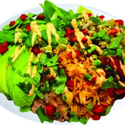 Tastoria Kitchen - Burrito Bowl
mexi ricere/refried beans/sweet potato/spinach/bell pepper/onion/salsa/avocado/zesty sauce