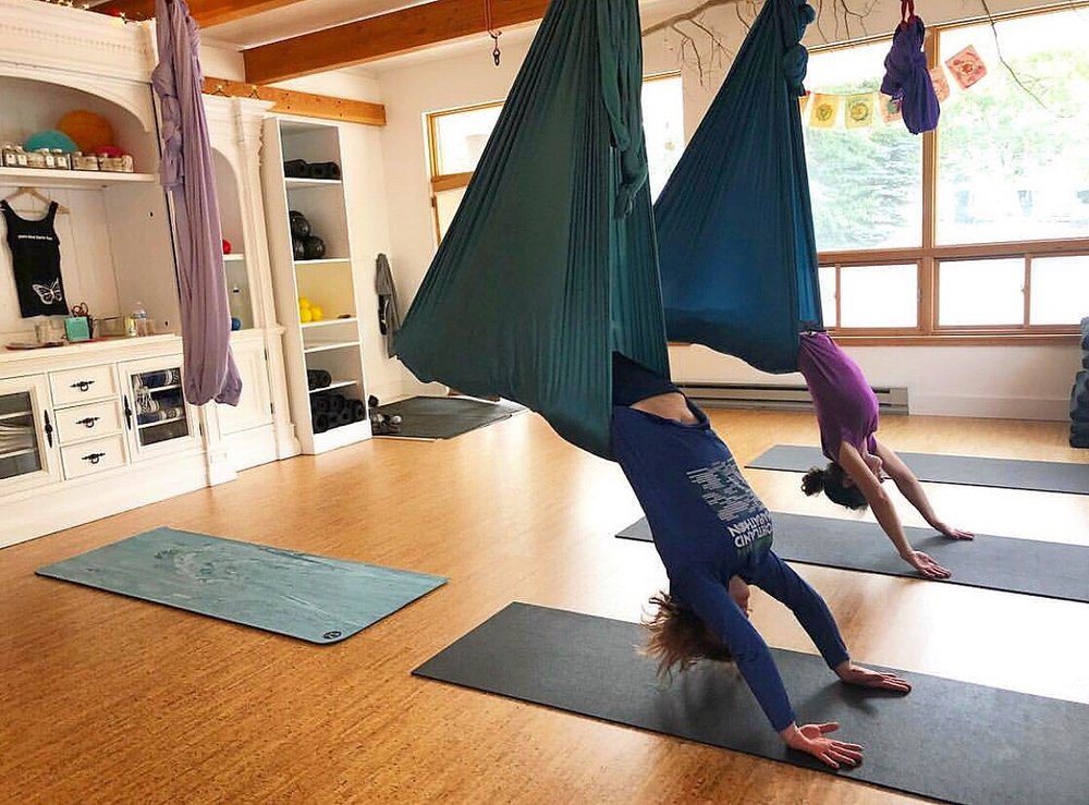 Peace love aerial yoga Image