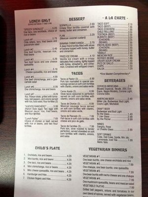 Menu photo 5 Los 3 Mariachis Folkston, GA