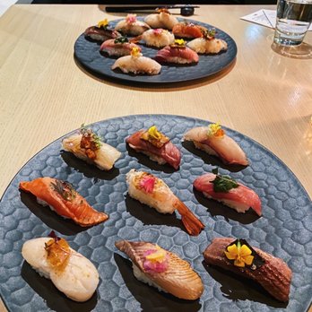 Miku - Two plates of Aburi Prime Omakase please! The plating is total eye candy  makes me drool all over again just looking at it. - Japanese Near Me - Vancouver, British Columbia