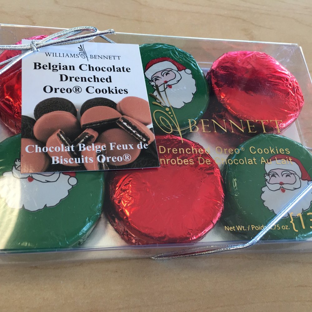 Belgian Chocolate Drenched Oreo Cookies - Santa version Belgian Chocolate Drenched Oreo Cookies - Santa version