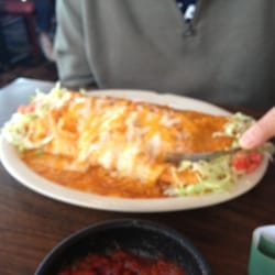 Señor Iguana's - Dennis is enjoying a one-foot burrito!