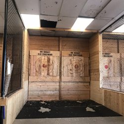 On Target Axe Throwing - If you don't get the axe to stick, it does bounce and gets everywhere else.