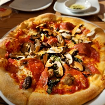 California Pizza Kitchen - Mushroom Pepperoni and Sausage Pizza - Pizza Near Me - Anaheim, California