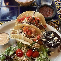 Baja fish tacos and tortilla chips with salsa Baja fish tacos and tortilla chips with salsa