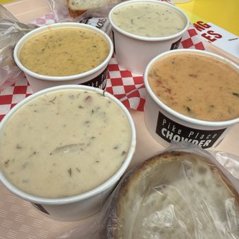 Pike Place Chowder - New England Clam Chowder Seafood Bisque Crab, Oyster & Chorizo Chowder Market Chowder - Seafood Near Me - Seattle, Washington Pike Place Chowder - New England Clam Chowder Seafood Bisque Crab, Oyster & Chorizo Chowder Market Chowder - Seafood Near Me - Seattle, Washington