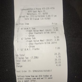 Subway - Server number and location - Fast Food Near Me - Waterbury, Connecticut Subway - Server number and location - Fast Food Near Me - Waterbury, Connecticut
