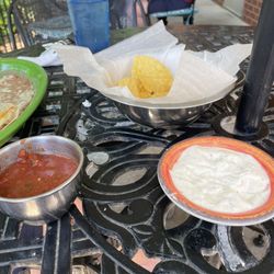 Rico's Mexican Restaurant - Chips and salsa with white sauce