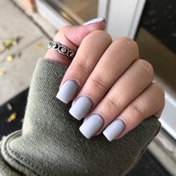 Gloss Nail & Wax Bar - Stone gray matte square nails