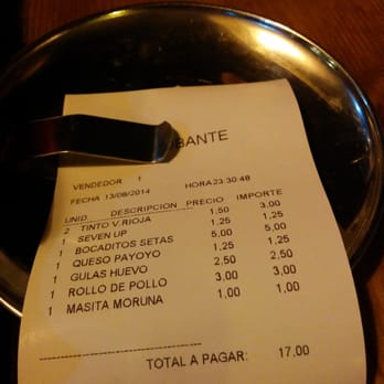 El Convento - La cuenta - Tapas Bars Near Me - Ronda, Massachusetts
