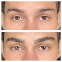 Boss Brow - Men's microblading before and after. Natural.