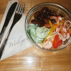 Weinbau Wöhrer - Gem. Salat EUR 2,50 (Rahmgurken, Käferbohnen, Wurstsalat)