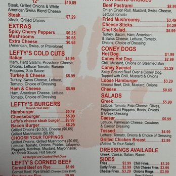 Lefty's Cheesesteaks - The menu - Sandwiches Near Me - Livonia, Michigan