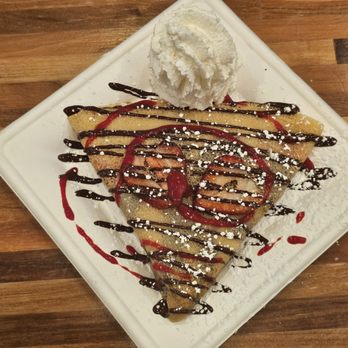 Crème & Chocolats - Crepe with strawberries, bananas, rasberry topping and chocolate - Desserts Near Me - Mesa, Arizona