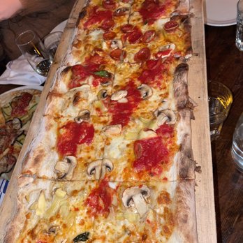 Savelli - Margherita Pizza with Mushrooms, Artichokes, and Pepperoni - Bars Near Me - Brooklyn, New York