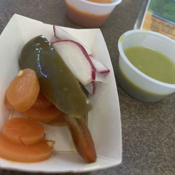No 1 Taco - goodies from salsa bar: peppers, radish and carrots. - Tacos Near Me - Virginia Beach, Virginia No 1 Taco - goodies from salsa bar: peppers, radish and carrots. - Tacos Near Me - Virginia Beach, Virginia