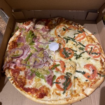 Bazbeaux Pizza - Half Hawaiian, half Margherita Pie - Pizza Near Me - Indianapolis, Indiana