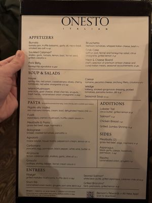 Menu photo 1 Onesto Milwaukee, WI
