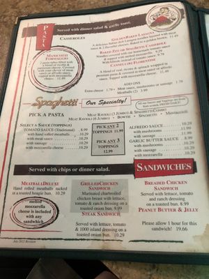 Menu photo 2 Angelo's Spaghetti & Pizza House - Irving Irving, TX